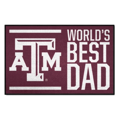 Fan Mats  LLC Texas A&M Aggies Starter Mat Accent Rug - 19in. x 30in. Worlds Best Dad Starter Mat Maroon