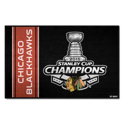 Fan Mats  LLC Chicago Blackhawks Starter Mat Champions Black