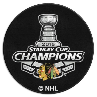 Fan Mats  LLC Chicago Blackhawks Puck Mat Black