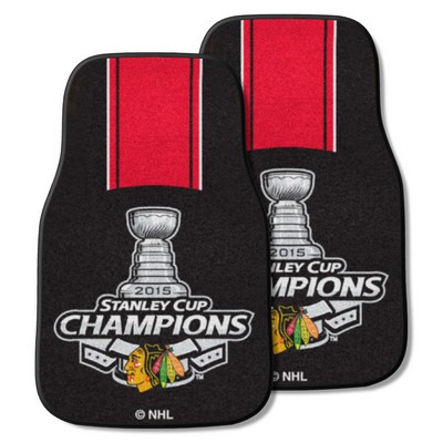 Fan Mats  LLC Chicago Blackhawks 2-pc Carpet Car Mat Set Black