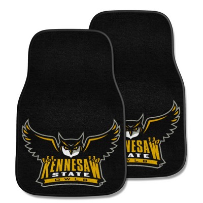 Fan Mats  LLC Kennesaw State Owls 2-pc Carpet Car Mat Set Black