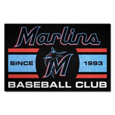 Fan Mats  LLC Miami Marlins Starter Mat Uniform Black