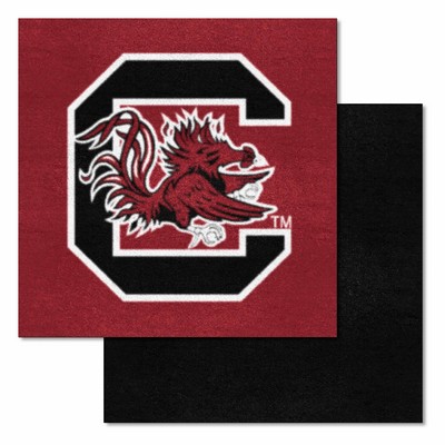 Fan Mats  LLC South Carolina Gamecocks Team Carpet Tiles Black