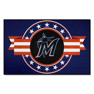 Fan Mats  LLC Miami Marlins Starter Mat MLB Patriotic Blue