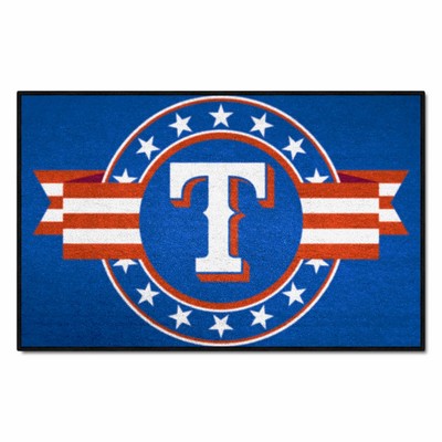 Fan Mats  LLC Texas Rangers Starter Mat MLB Patriotic Blue