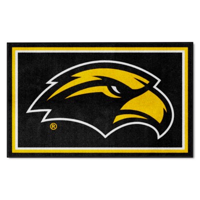 Fan Mats  LLC Southern Miss Golden Eagles 4x6 Rug Black