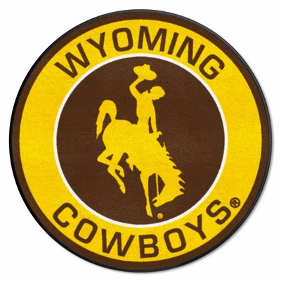 Fan Mats  LLC Wyoming Cowboys Roundel Mat Brown