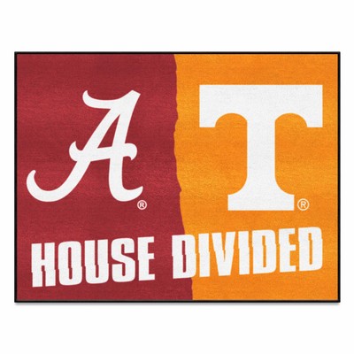 Fan Mats  LLC House Divided Alabama / Tennessee House Divided Mat Multi