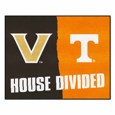 Fan Mats  LLC House Divided Vanderbilt / Tennessee House Divided Mat Black