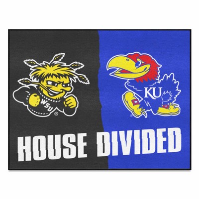 Fan Mats  LLC House Divided Wichita State / Kansas House Divided Mat Multi