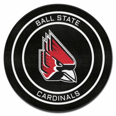 Fan Mats  LLC Ball State Cardinals Puck Mat Black