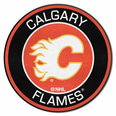 Fan Mats  LLC Calgary Flames Roundel Mat Red