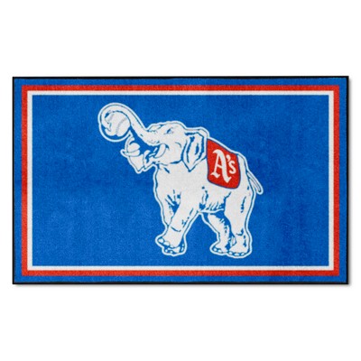 Fan Mats  LLC Philadelphia Athletics 4x6 Rug Retro Blue