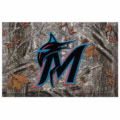 Fan Mats  LLC Miami Marlins Camo Scraper Mat Camo