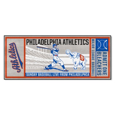 Fan Mats  LLC Philadelphia Athletics Ticket Runner Retro Gray