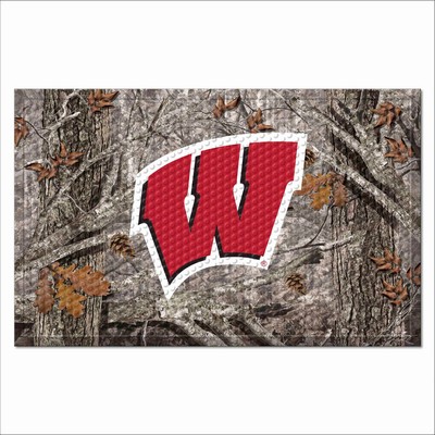 Fan Mats  LLC Wisconsin Badgers Camo Scraper Mat Camo