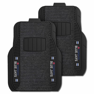 Fan Mats  LLC Toronto Blue Jays 2-pc Deluxe Car Mat Set Black