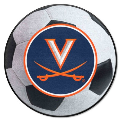 Fan Mats  LLC Virginia Cavaliers Soccer Ball Mat White