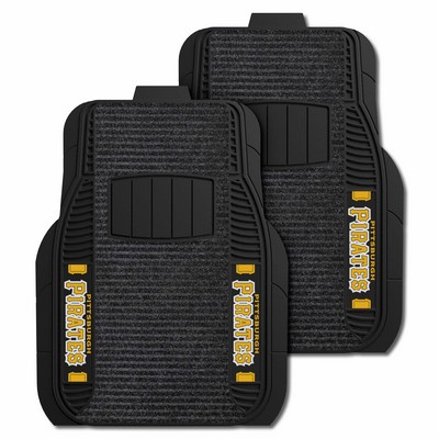 Fan Mats  LLC Pittsburgh Pirates 2-pc Deluxe Car Mat Set Black