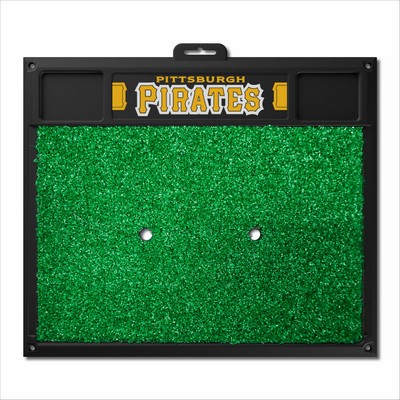 Fan Mats  LLC Pittsburgh Pirates Golf Hitting Mat Black