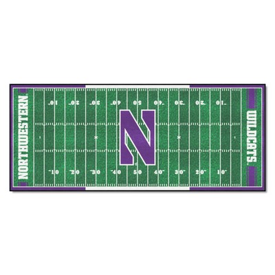 Fan Mats  LLC Northwestern Wildcats Football Field Runner Green