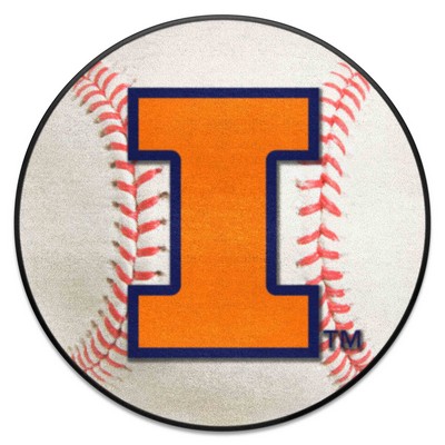 Fan Mats  LLC Illinois Illini Baseball Mat White