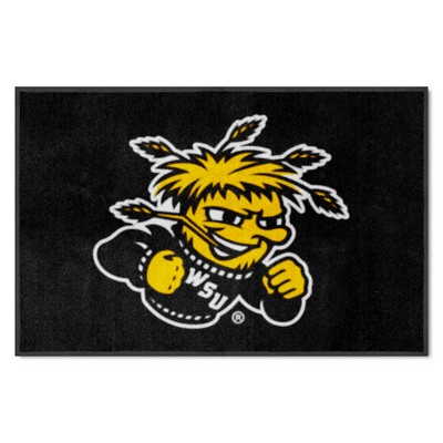 Fan Mats  LLC Wichita State Shockers 4x6 Logo Mat Landscape Black