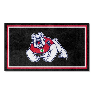 Fan Mats  LLC Fresno State Bulldogs 3x5 Rug Black