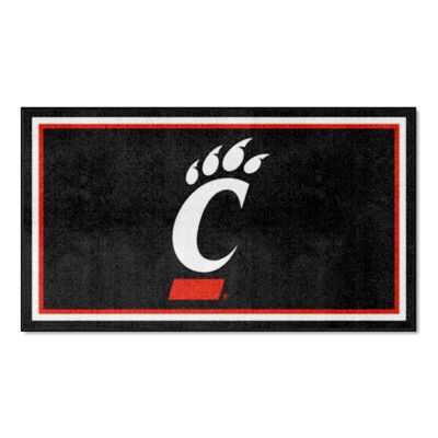 Fan Mats  LLC Cincinnati Bearcats 3x5 Rug Black