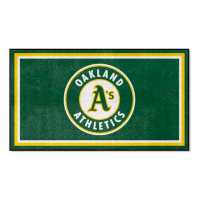 Fan Mats  LLC Oakland Athletics 3x5 Rug Green