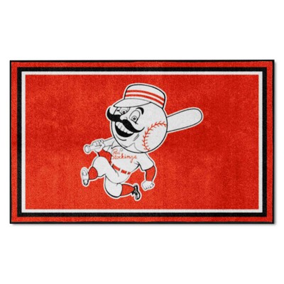 Fan Mats  LLC Cincinnati Reds 4x6 Rug Retro Red