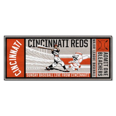 Fan Mats  LLC Cincinnati Reds Ticket Runner Retro Gray