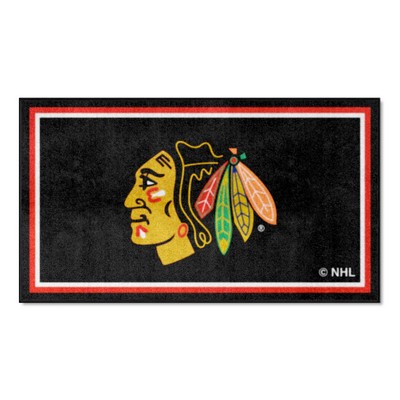 Fan Mats  LLC Chicago Blackhawks 3x5 Rug Black