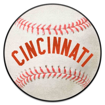 Fan Mats  LLC Cincinnati Reds Baseball Mat Retro White