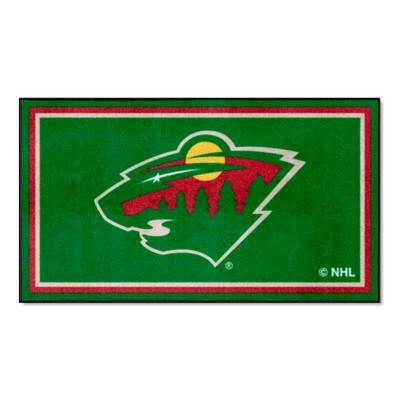 Fan Mats  LLC Minnesota Wild 3x5 Rug Green