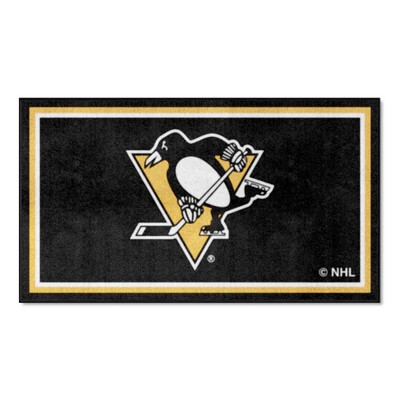 Fan Mats  LLC Pittsburgh Penguins 3x5 Rug Black