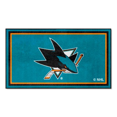 Fan Mats  LLC San Jose Sharks 3x5 Rug Teal