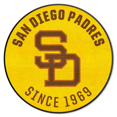 Fan Mats  LLC San Diego Padres Roundel Mat Retro Yellow