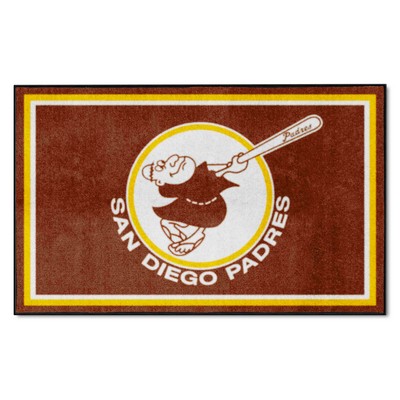 Fan Mats  LLC San Diego Padres 4x6 Rug Retro Brown