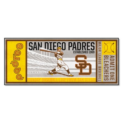 Fan Mats  LLC San Diego Padres Ticket Runner Retro Gray