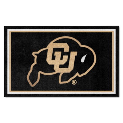 Fan Mats  LLC Colorado Buffaloes 4x6 Rug Black