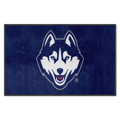 Fan Mats  LLC Connecticut Huskies 4x6 Logo Mat Landscape Navy