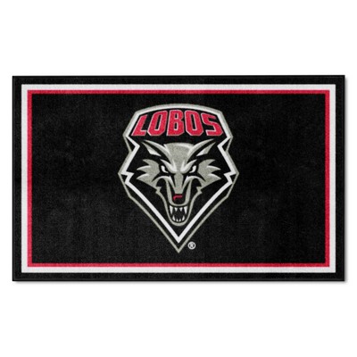 Fan Mats  LLC New Mexico Lobos 4x6 Rug Black