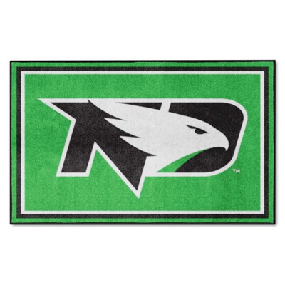 Fan Mats  LLC North Dakota Fighting Hawks 4x6 Rug Green