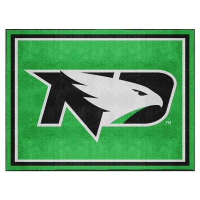 Fan Mats  LLC North Dakota Fighting Hawks 8x10 Rug Green