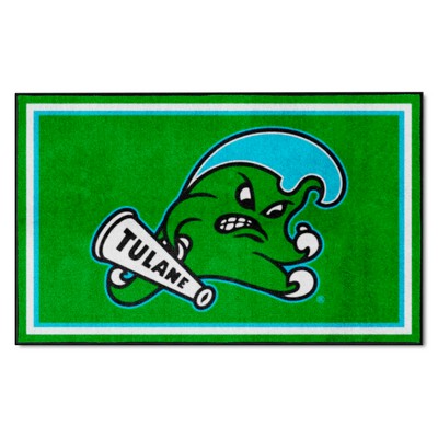 Fan Mats  LLC Tulane Green Wave 4x6 Rug Green