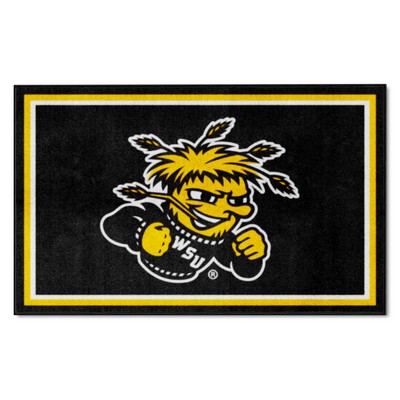 Fan Mats  LLC Wichita State Shockers 4x6 Rug Black