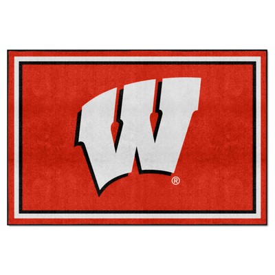 Fan Mats  LLC Wisconsin Badgers 5x8 Rug Red