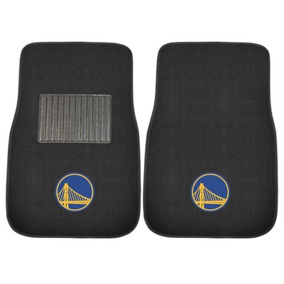 Fan Mats  LLC Golden State Warriors 2-pc Embroidered Car Mat Set Black