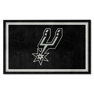 Fan Mats  LLC San Antonio Spurs 4x6 Rug Black